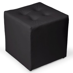 Grafitowa welurowa pufa 41 x 41 cm w formie kostki