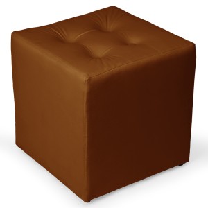 Brązowa welurowa pufa 41 x 41 cm w formie kostki