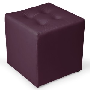 Fioletowa welurowa pufa 41 x 41 cm w formie kostki