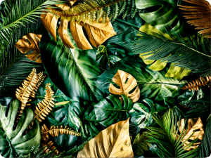 Twarda podkładka korkowa złocona w rozmiarze 30x40 cm- Jungle gold