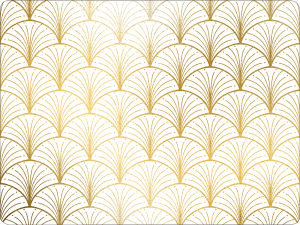 Twarda podkładka korkowa złocona w rozmiarze 30x40 cm- Leaf deco gold