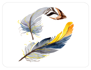 Twarda podkładka korkowa złocona w rozmiarze 30x40 cm - Feather ethnic 1