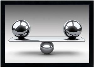 Nowoczesny obraz w ramie o wymiarach 70x100 cm - Balls 2