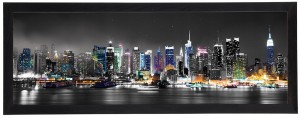 Nowoczesny obraz w czarnej ramie o wymiarach 35x100 cm - New York 1