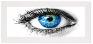 Nowoczesny plakat w białej ramie o wymiarach 20x50 cm - Eye 2
