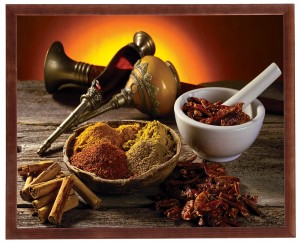 Nowoczesny obraz w brązowej ramie w rozmiarze 40x50 cm - Spices 7