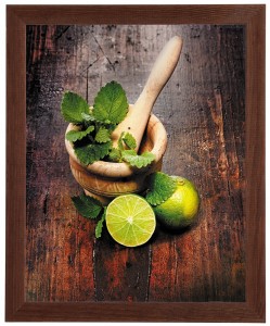 Nowoczesny obraz w brązowej ramie w rozmiarze 40x50 cm - Lime 2