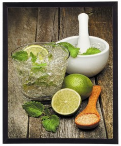 Nowoczesny obraz w czarnej ramie w rozmiarze 40x50 cm - Lime 1