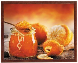 Nowoczesny obraz w brązowej ramie w rozmiarze 40x50 cm - Oranges 1