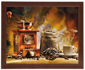 Nowoczesny obraz w brązowej ramie w rozmiarze 40x50 cm - Coffee 3