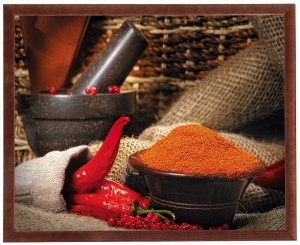 Nowoczesny obraz w brązowej ramie w rozmiarze 40x50 cm - Spices 2