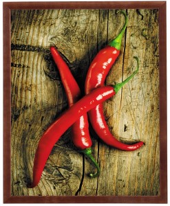 Nowoczesny obraz w brązowej ramie w romiarze 40x50 cm - Paprika 1