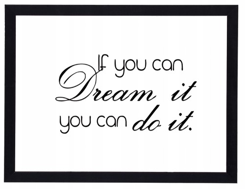 Obraz w czarnej ramie Sentencja