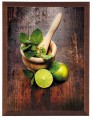 Obraz w drewnianej ramie Limonka
