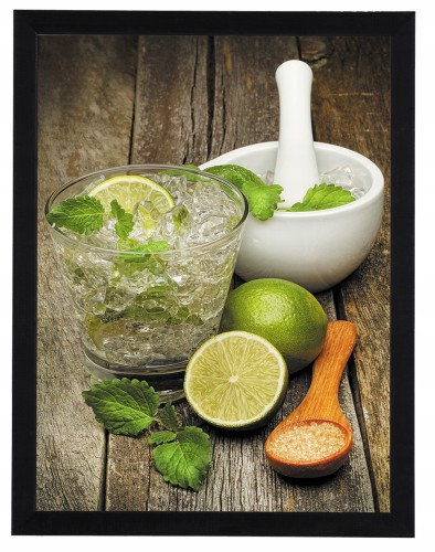 Obraz w drewnianej ramie Limonka