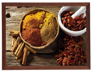 Nowoczesny obraz w brązowej ramie o wymiarach 30x40 cm - Spices 6
