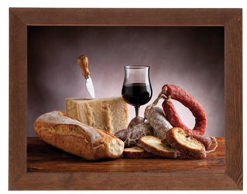 Obraz w brązowej ramie do jadalni