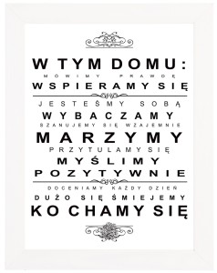 Nowoczesny obraz w białej ramie o wymiarach 30x40 cm - Home 1