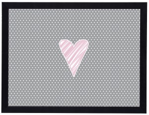 Nowoczesny obraz w czarnej ramie o wymiarach 30x40 cm - Heart 4