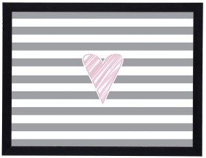 Nowoczesny obraz w czarnej ramie o wymiarach 30x40 cm - Heart 3