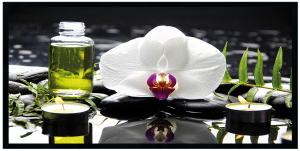 Nowoczesny obraz w czarnej ramie o wymiarach 50x100 cm - Flower 7