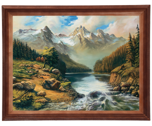 Reprodukcja obrazu w drewnianej ramie o wymiarach 30x40 cm- Bród, Wojciech Król