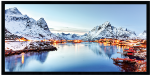 Nowoczesny obraz w czarnej ramie o wymiarach 50x100 cm - Mountain 1