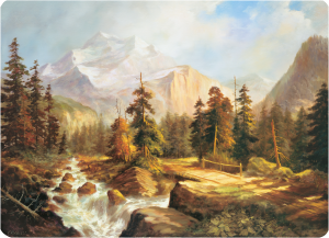 Podkładka korkowa z nadrukiem, reprodukcja w rozmiarze 30x40 cm- Na przełęczy