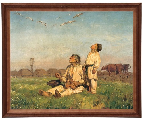 Obraz w brązowej ramie