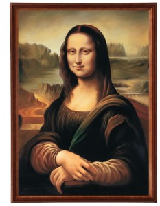 Reprodukcja obrazu w drewnianej ramie o wymiarach 50x70 cm - Mona Lisa, Leonardo da Vinci