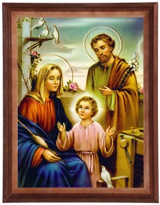 Obraz w ramie o tematyce religijnej w rozmiarze 30x40cm - Św rodzina (pastelowa)