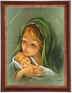 Obraz w ramie o tematyce religijnej w rozmiarze 30x40cm - Matka Boska Zielona