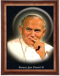 Obraz w ramie o tematyce religijnej w rozmiarze 30x40cm - Jan Paweł II