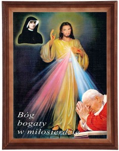 Obraz w ramie o tematyce religijnej w rozmiarze 30x40cm - Bóg bogaty w miłosierdzie