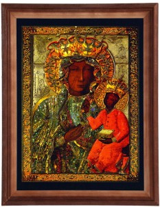 Obraz w ramie o tematyce religijnej w rozmiarze 30x40cm - Matka Boska- nowa szata