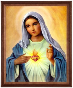 Obraz w ramie o tematyce religijnej w rozmiarze 30x40cm - Serce Maryi I