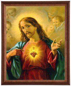 Obraz w ramie o tematyce religijnej w rozmiarze 30x40cm - Serce Jezusa III