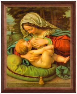 Obraz w ramie o tematyce religijnej w rozmiarze 30x40cm - Matka Boska Karmiąca