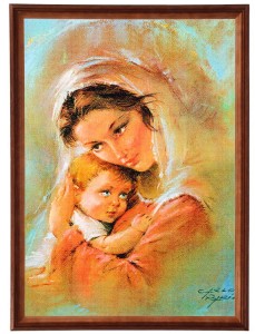 Obraz w ramie o tematyce religijnej w rozmiarze 50x70cm - Matka Boska