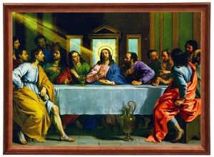 Obraz w ramie o tematyce religijnej w rozmiarze 50x70cm - Ostatnia wieczerza fioletowa