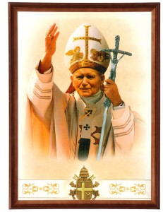 Obraz w ramie o tematyce religijnej w rozmiarze 50x70cm - Jan Paweł II Błogosławiący