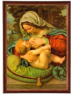 Obraz w ramie o tematyce religijnej w rozmiarze 50x70cm - Matka Boska Karmiąca