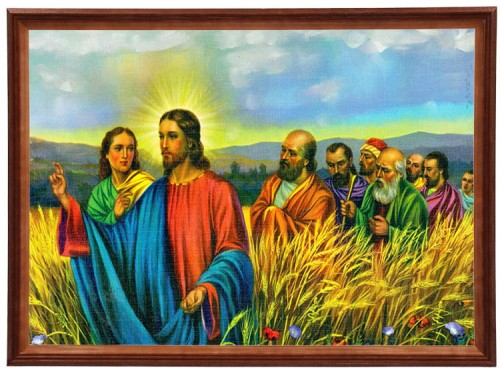 Obraz w brązowej ramie