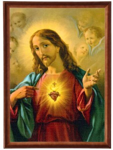 Obraz w ramie o tematyce religijnej w rozmiarze 50x70cm - Serce Jezusa III