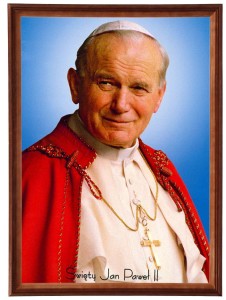 Obraz w ramie o tematyce religijnej w rozmiarze 50x70cm - Jan Paweł II