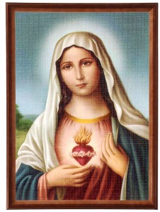 Obraz w ramie o tematyce religijnej w rozmiarze 50x70cm - Serce Maryi II