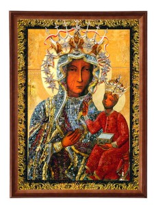 Obraz w ramie o tematyce religijnej w rozmiarze 50x70cm - Matka Boska- nowa szata