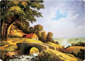 Podkładka korkowa z nadrukiem, reprodukcja w rozmiarze 30x40 cm- Mostek I