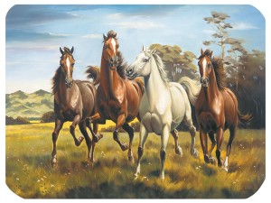 Podkładka korkowa z nadrukiem, reprodukcja w rozmiarze 30x40 cm- Konie