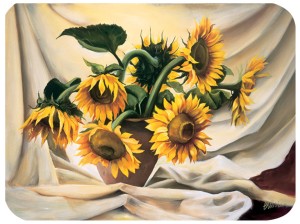 Podkładka korkowa z nadrukiem, reprodukcja w rozmiarze 30x40 cm- Słoneczniki